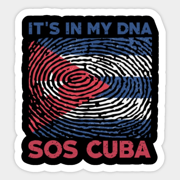 It's in my dna,sos cuba,free cuba,cuba flag,cuban flag,DNA,freedom Sticker by teenices